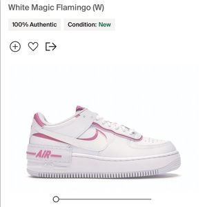 Nike Air Force 1 Low Shadow EUC White Magic Flamingo Double Swoosh Pink